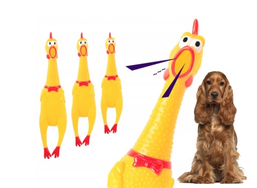 Hračka pre psa RUBBER SQUEAKY CHICKEN S SCREAMING