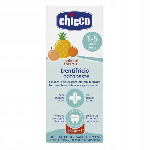 CHICCO OVOCNÁ ZUBNÁ PASTA s fluoridom 6+