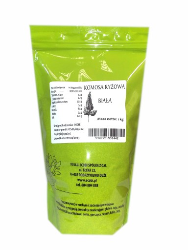 BIELA QUINOA RYŽOVÁ QUINOA 1 kg zrna Inkov ECOBI
