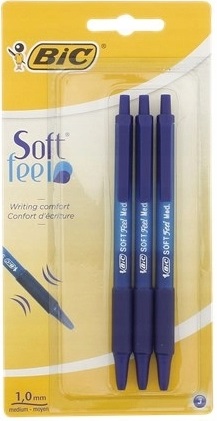 BIC MÄKKÉ BLUE FEEL GUĽOVODOVÉ PERÁ AUTOMATICKÉ MODRÉ GULIČKOVÉ PERU 3KS