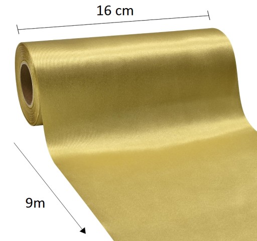 ZLATÝ SATÉN 16cm x 9m POZADIE behúň na svadobný krst SPOJENIE