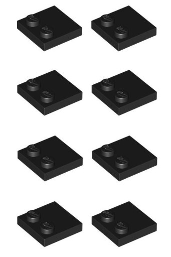 LEGO Tile 2x2 Modified čierna 6192346 33909 - 8 ks