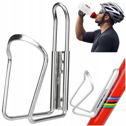 STRIEBORNÝ DRŽIAK NA FĽAŠU NA BICYKEL - Košík - CE