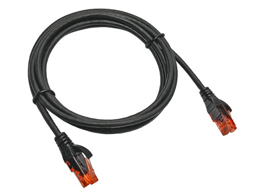 Cat.6 UTP patch kábel RJ45-RJ45 1:1 Cu AWG26 čierny 2m