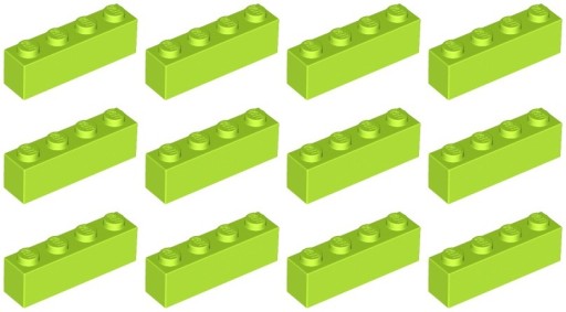 LEGO 3010 BRICK 1x4 limetka NOVINKA (20g) 12 ks.