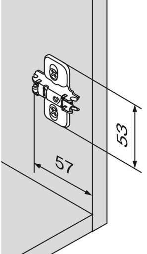 Krížové vedenie s excentrickým nastavením BLUM 173H7100, 0mm