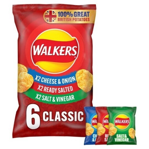 Walkers Chips Mix príchutí 6x25g
