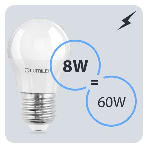E27 P40 LED žiarovka SMALL GALL 8W = 60W 806lm 6500K Cold Color CCD LUMILED
