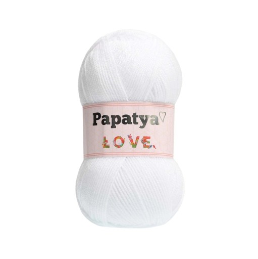 PRIADZA PAPATYA LOVE - AKRYLÁT - BIELA - 1000