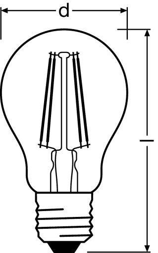 Osram LED žiarovka FILAMENT E27 6,5W=60W 806lm 4000