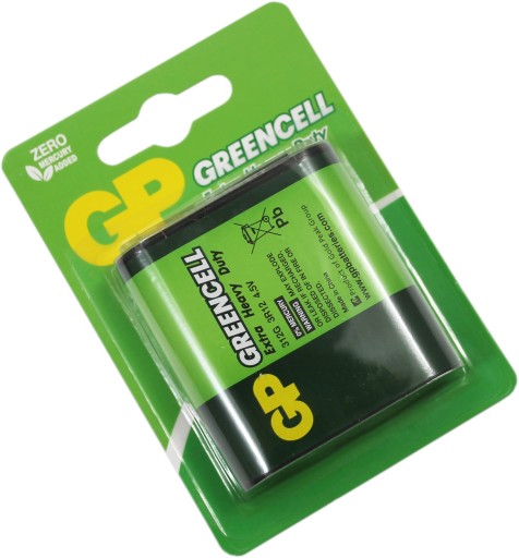 ZINOK-CHLODROVÁ PLOCHÁ BATÉRIA 4,5V GREENCELL GP