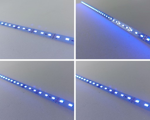 GROW modrý LED pás, pevný, na rastliny, 50 cm