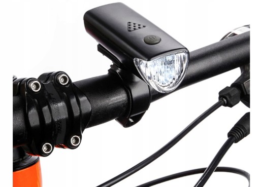 VODEODOLNÉ PREDNÉ SVIETIDLO NA BICYKEL NA RIADITEĽ 5 LED + BLAZE