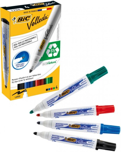 Popisovač Bic Velleda za sucha 4 ks