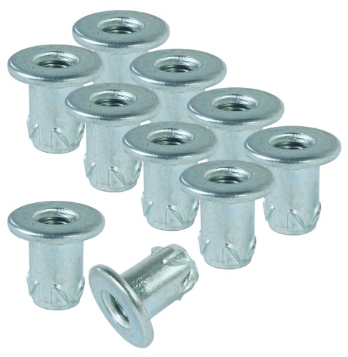 10x zásuvka M8 x 16mm s golierom, tepaná nábytková vložka do dreva, nožičky