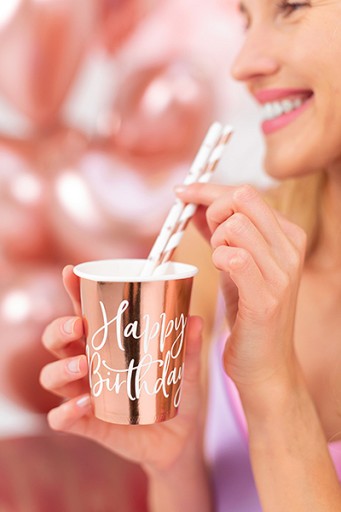 Párty papierové poháre rose gold 260 ml/6 ks