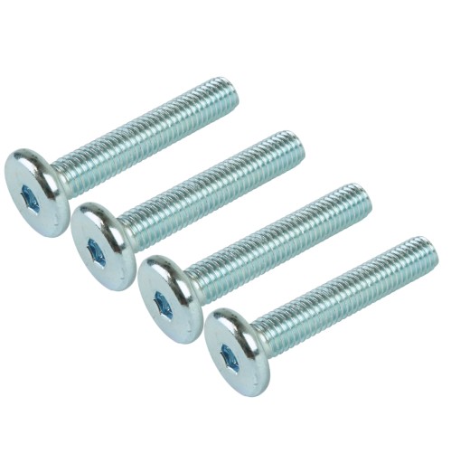 10x metrická skrutka M8 x 45 mm biela pozinkovaná s hlavou valca, nábytková skrutka
