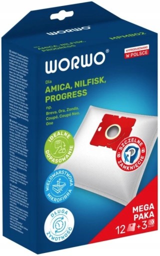Vrecká do vysávača Worwo MPMB02X12K Amica Beko