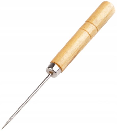 Šidlo, dierovač do kože, drevený špíz, 12 cm