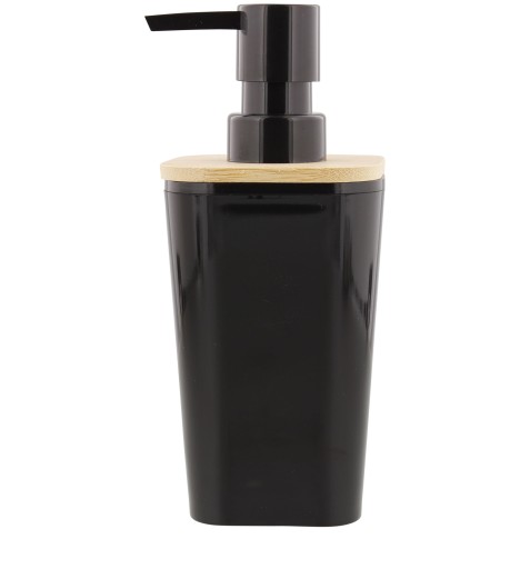 ZÁSOBNÍK ČIERNEHO BAMBUSOVÉHO MYDLA 17CM PLASTOVÝ ODOLNÝ KAPACITA 350 ML