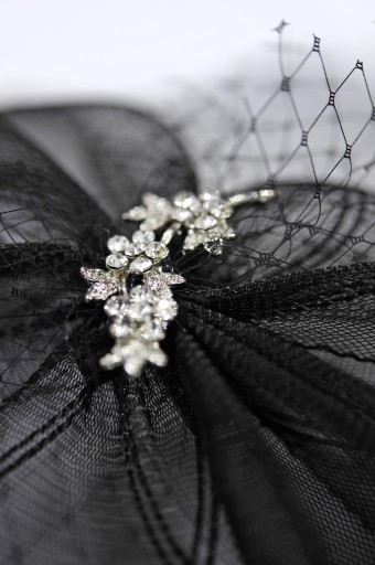 Elegantný kadernícky fascinátor HBS04 Black