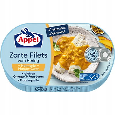 Filety v mangovej ovocnej omáčke a kari Appel 200g.