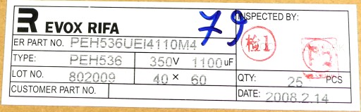 RIFA 1100uF 350V DC 20% 40x60mm 4pin