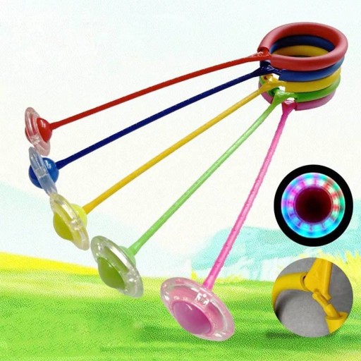 Svietiace švihadlo na nohy s krúžkom HULA HOP hula hoop skipper RÔZNE FARBY