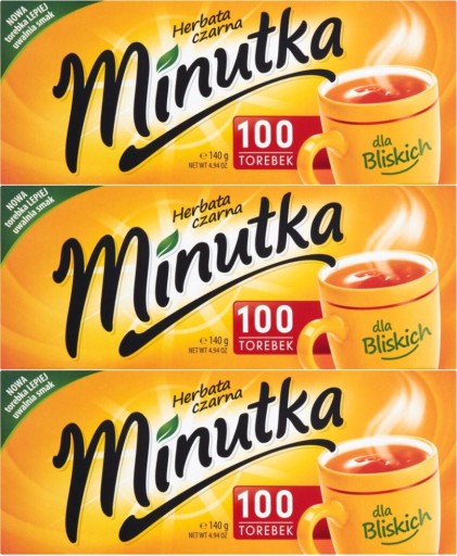 Minutka čierny expresný čaj 100 sáčkov x3