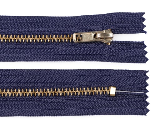 Kovový zips 16 cm na rifle, kabelky / NÁMORNÍCKA MODRÁ