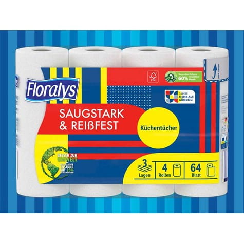 Floralys 3-vrstvová papierová utierka 4 ks
