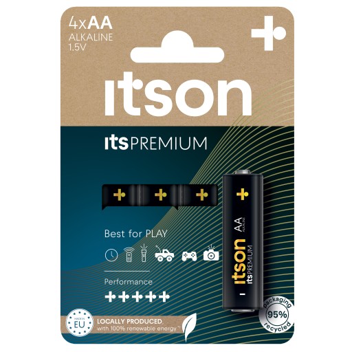 ITSON PREMIUM AA ALKALICKÉ BATÉRIE 4x NAJVYŠŠÍ VÝKON BATERKY/HRAČKY/DIAĽKOVÉ OVLÁDANIE