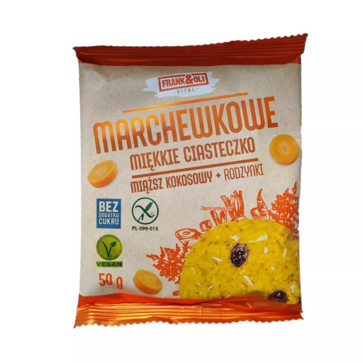 Mrkvový koláč bez cukru, bezlepkový kokos FRANK&OLI 50g