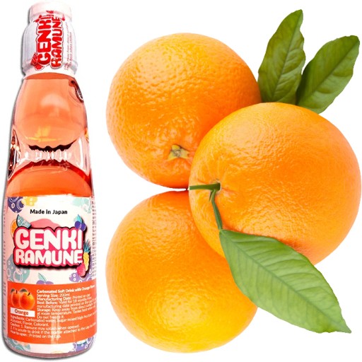Japonský pomarančový nápoj Ramune ORANGE - 200 ml.
