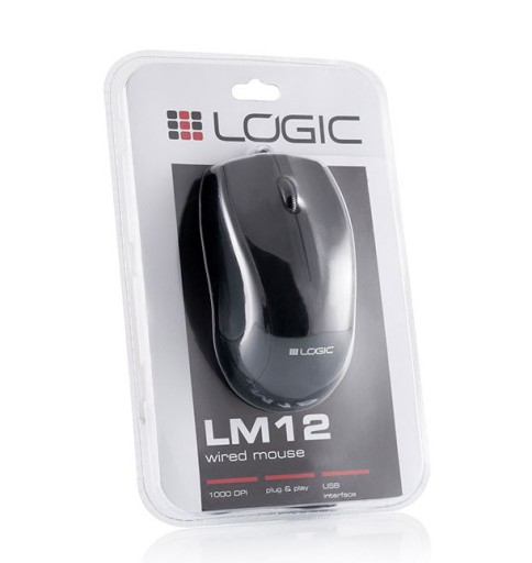 LOGIC LM-12 optická drôtová myš, čierna