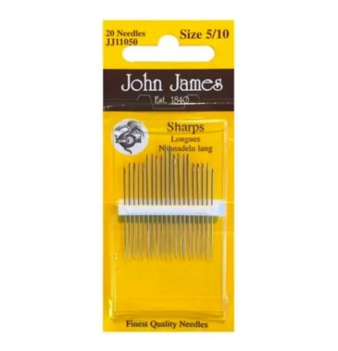 Sada univerzálnych ihiel - John James - veľkosť 5-10, 20 ks.
