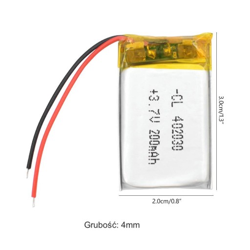Batéria Li-Po Li-Poly 200mAh 3,7V batéria