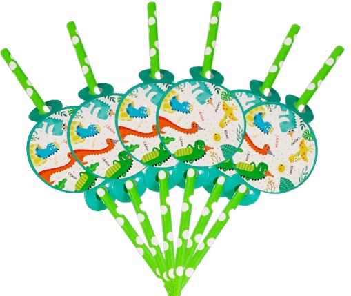PAPIEROVÉ SLAMKY DINOSAUR DINO PARTY NARODENINY 6KS