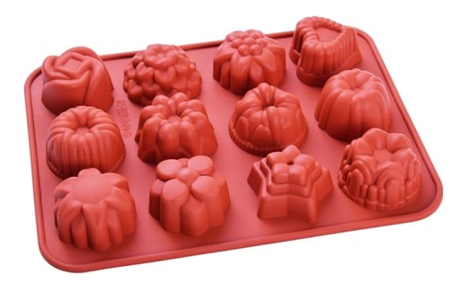 Silikónová forma na muffiny, cupcaky, zákusky, rôzne prevedenia, 12GN