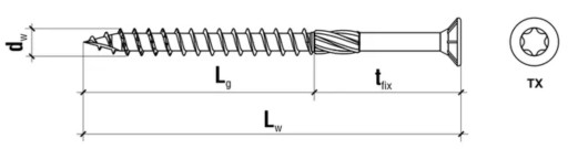 TESÁRSKE SKRUTY DO DREVA 3x35 TORX 500 ks