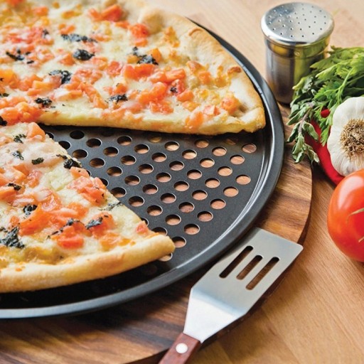 Plech na pečenie PIZZY S OTVORMI, 33CM
