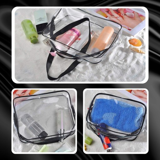 3V1 SET TRANSPARENTNÁ TURISTICKÁ CESTOVNÁ KOZMETICKÁ TAŠKA S KOZMETIKOU NA Zips