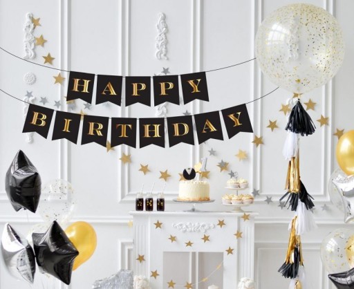 Jednorazové papierové poháre 18 BIRTHDAY čierne narodeniny 6 ks