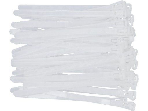 BIELE PLASTOVÉ KABELOVÉ SPOJKY 7,6X150mm 50 ks. YATO TITULY
