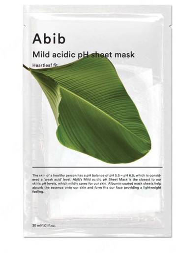 Abib Mierne kyslé pH Sheet Mask Heartleaf Fit
