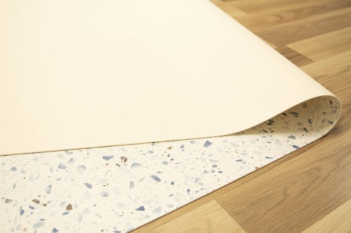 šírka 3 m PVC TERRASTICO KOBEREC, KRÉMOVÁ MODRÁ