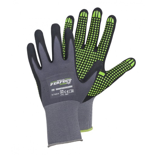 NYLONOVÉ RUKAVICE STALCO NITRIL FLEX DOTS 10