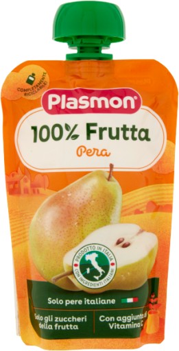 Pouch Pera hrušková pena 100g - talianske ovocie Plasmon