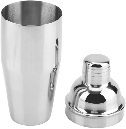 BARTMAN SHAKER NA NÁPOJE KOKTEJLY SHAKER 500ml SKLENENÝ 0,5L STRIEBORNÝ