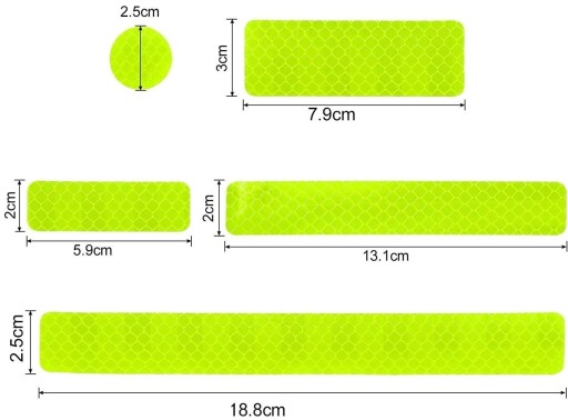 REFLEXNÉ NÁLEPKY NA PRILBU KOČÍKU REFLEXNÉ NÁLEPKY SADA 21 KS